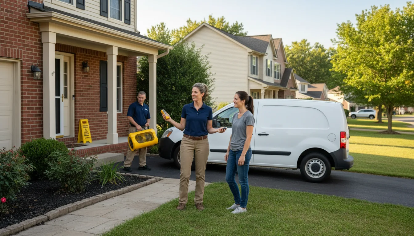 Residential water damage restoration in Lostant, IL